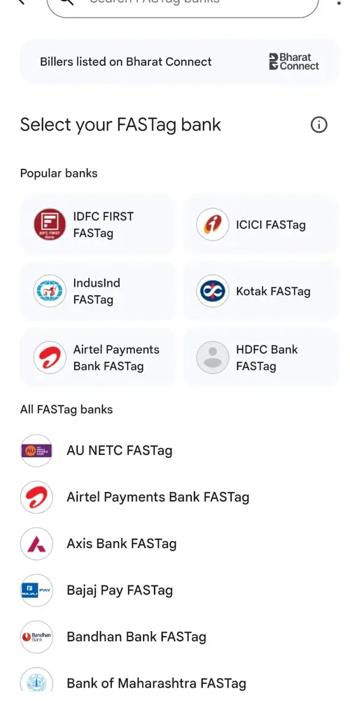 Fastag recharge online via google pay